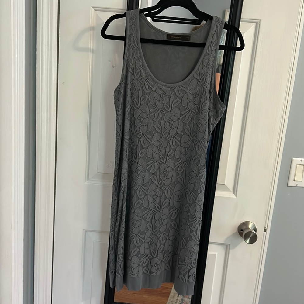 The Limited gray lace  tank slip dress size M